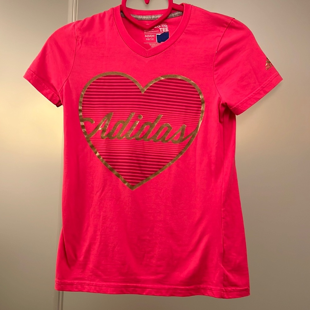 Adidas Girls Athletic Shirt in Pink Size Medium